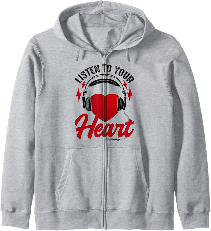 Listen To Your Heart Songshirt Roxette mit Herz Kapuzenjacke