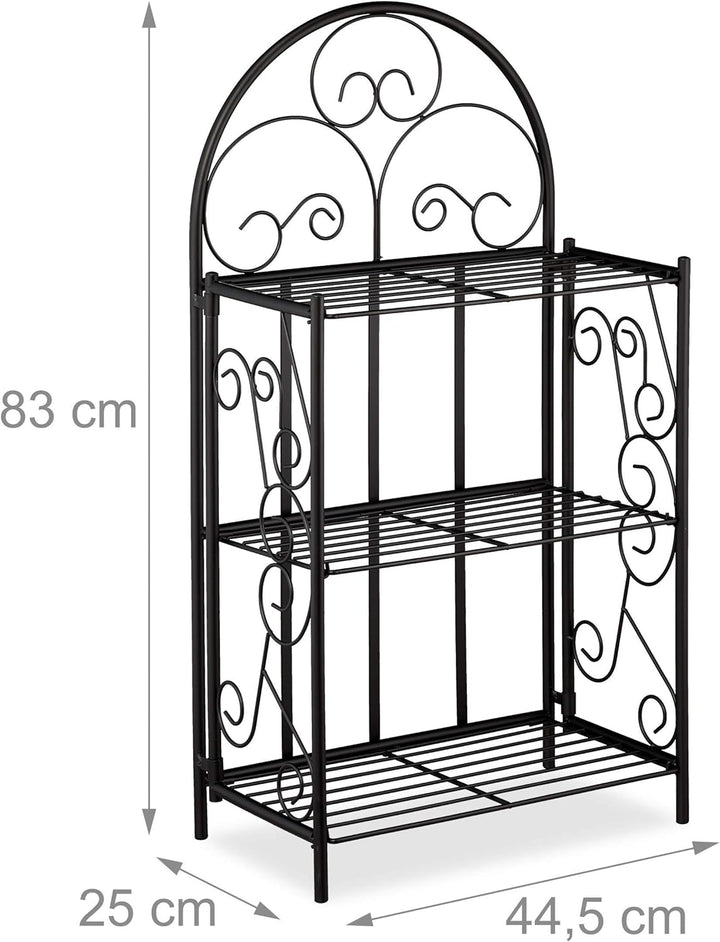 Relaxdays Blumenregal, klappbar, 3 Ebenen, Balkon, Garten & Indoor, Metall, Pflanzenregal HBT 83 x 4