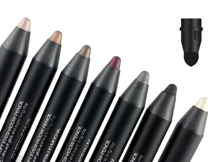 Makki's alle sieben Lidschatten/eyeliners Farbtöne plus freie Trio Spitzer 7 Shades, 7 Shades