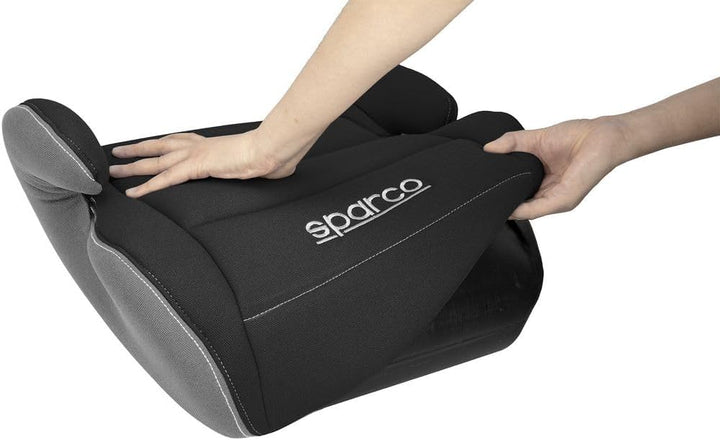 Sparco Kinderautositz-Erhöhung Schwarz und Grau i-Size. Neue Europäische Norm 2024 ECE 129/03. 125-1