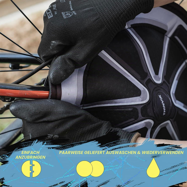 Thinvik Bremsscheiben Schutz (2 Stück) – Waschbare Neopren-Hüllen für Fahrrad-Scheibenbremsen, Durch