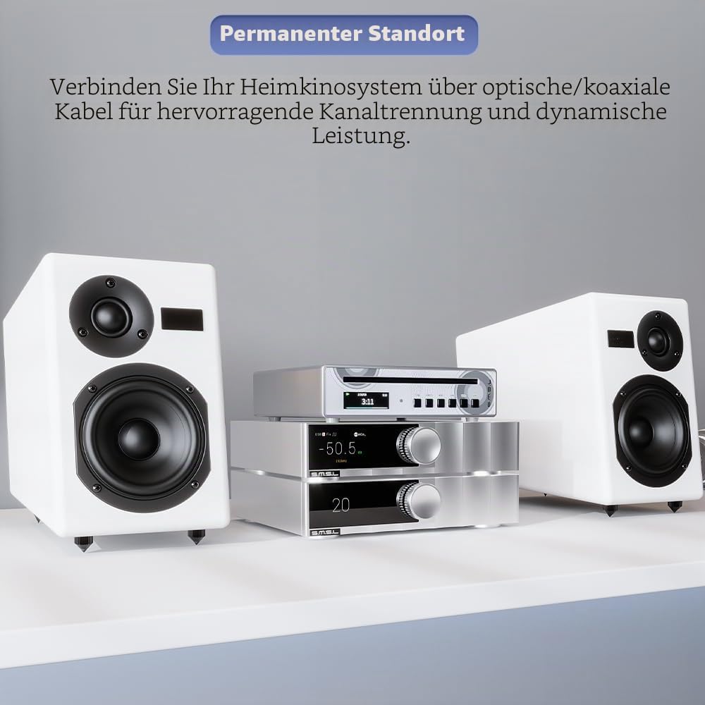 SMSL PL100PRO CD-Player,Cinch-/optischer-/koaxialer-/symmetrischer XLR-Anschluss sowie 3,5/4,4-mm-Ko