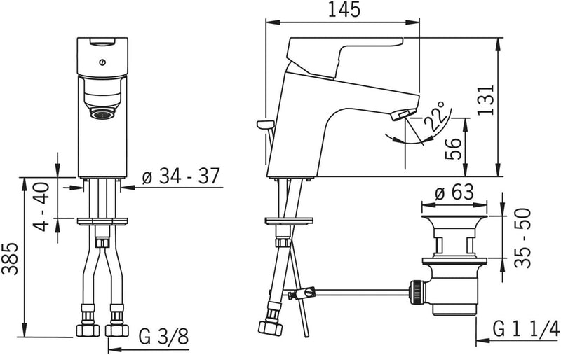 Hansa 49402203 Hansaprimo Waschtisch Armatur, Chrom