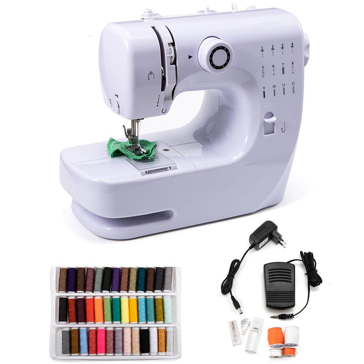 Elektrische tragbare Nähmaschine für Anfänger, Mini-Nähmaschine für Erwachsene mit 12-Stichmuster-Nä