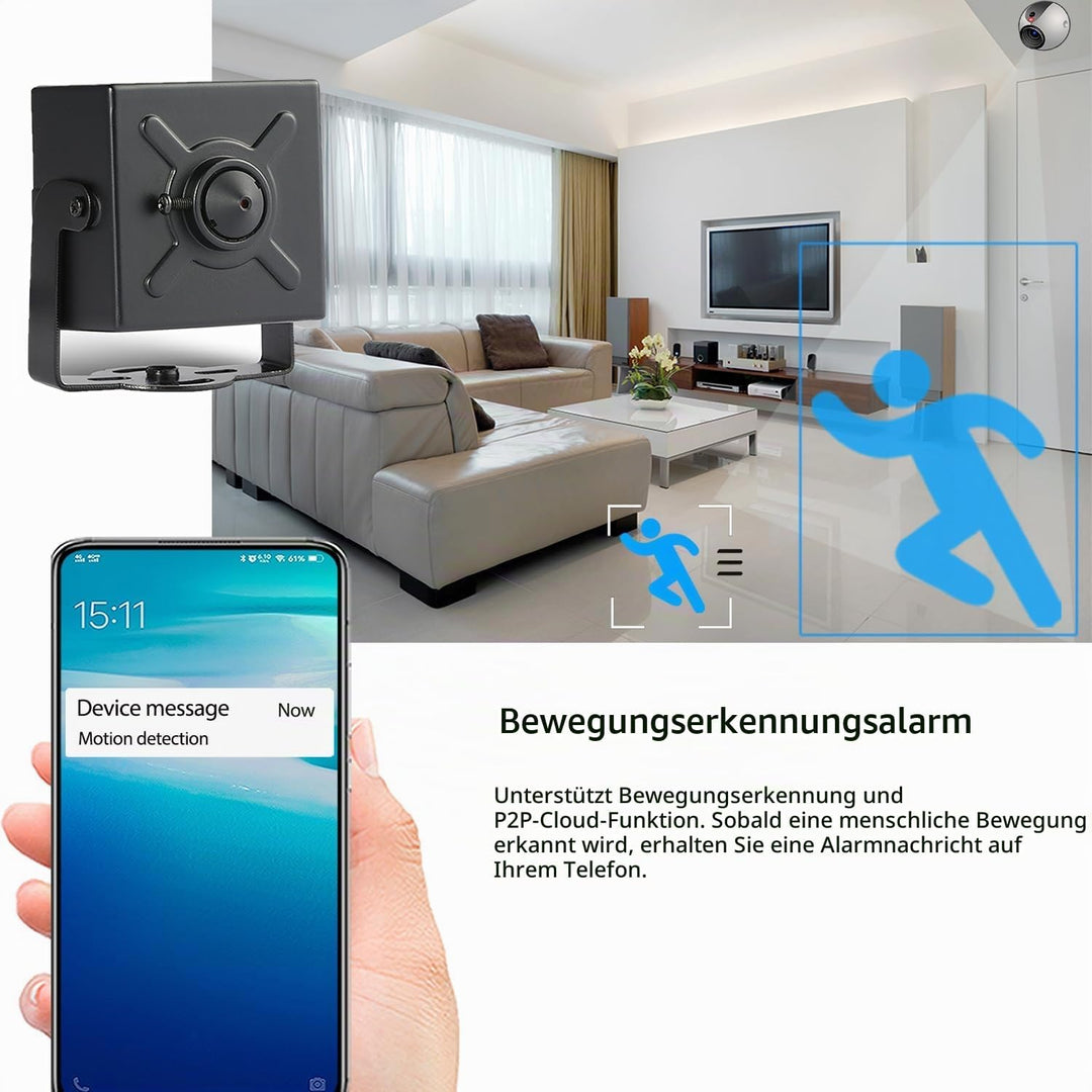 5MP POE Mini Audio IP Kamera, 3.7mm Objektiv HD Small Indoor Built in Microphone Sicherheitskamera,