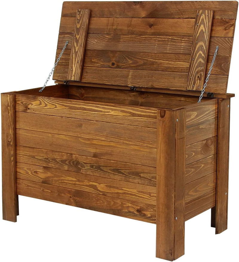 Truhe Holzkiste Sitztruhe Wäschetruhe Schatzkiste Piratentruhe Serie B (B-13, Braun) B-13 Braun, B-1