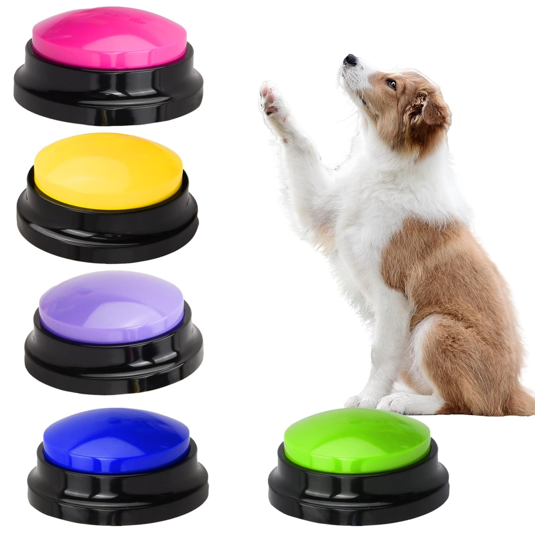 5 Stück Haustier Kommunikation Taste, 30 Sekunden Aufnahme Hunde Sprechende Knöpfe, Hund Antwort Buz