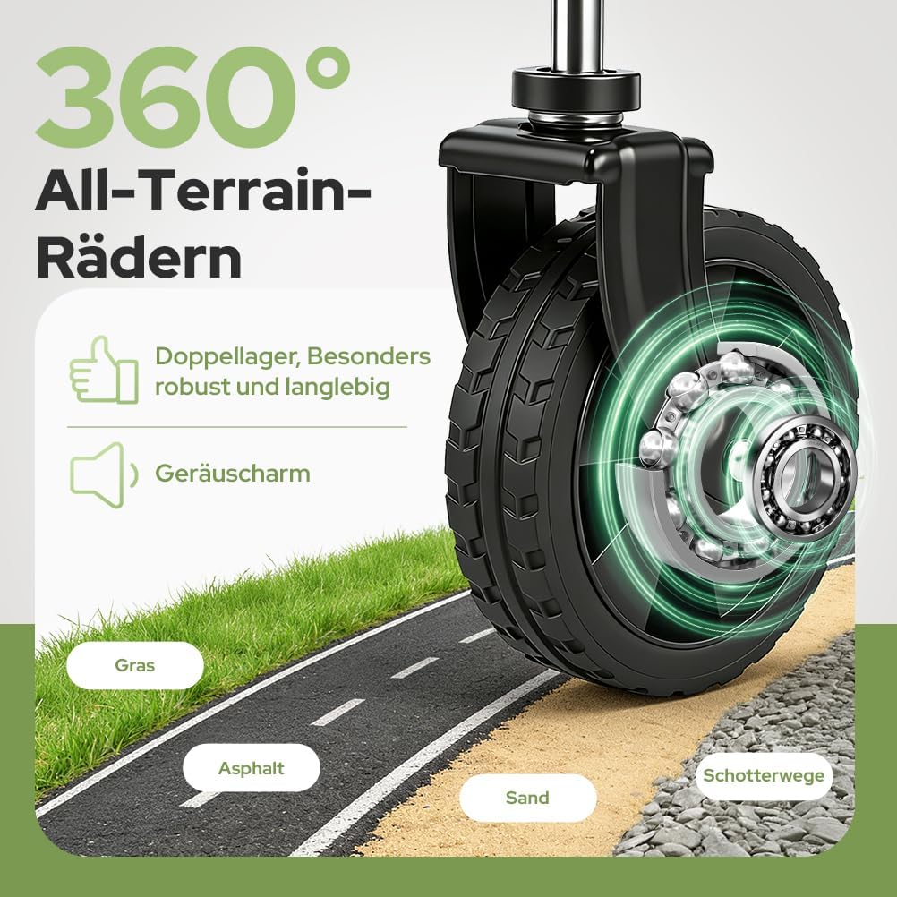 SLIDBEAT Bollerwagen Faltbar 120L 100KG, Abnehmbarer Stoffbeutel Faltbarer Bollerwagen All Terrain R