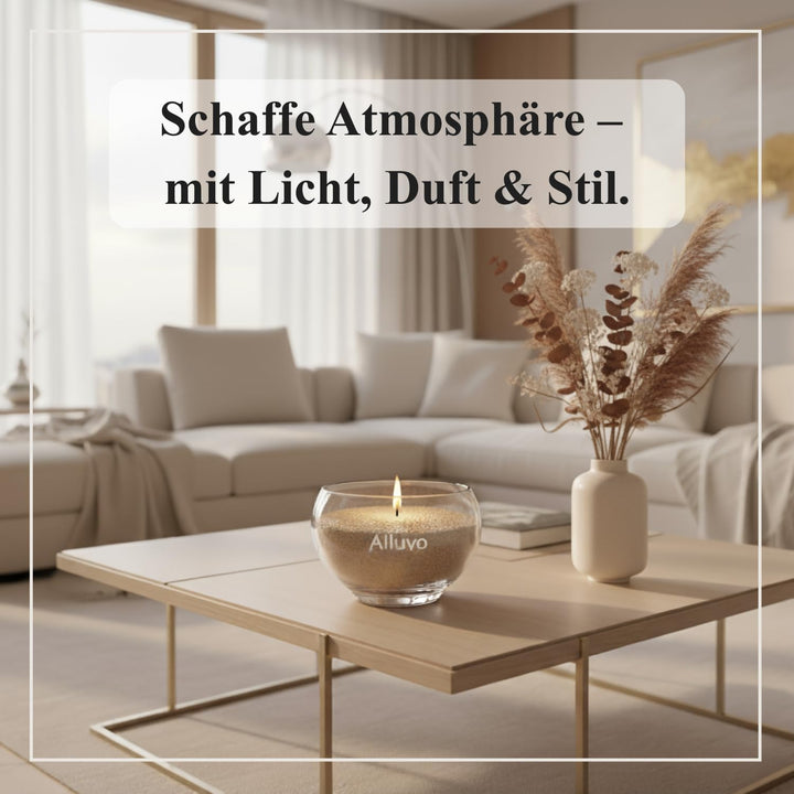 Premium Kerzensand Vanille Kokosnuss 450 g, Duftkerzen-Sand beige inkl. 8 Dochte, pflanzenbasiertes,