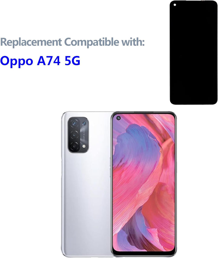swark TFT Kompatibel mit Oppo A74 4G CHP2219 (not fits for Oppo A74 5G) (Schwarz ohne Rahmen) LCD Di