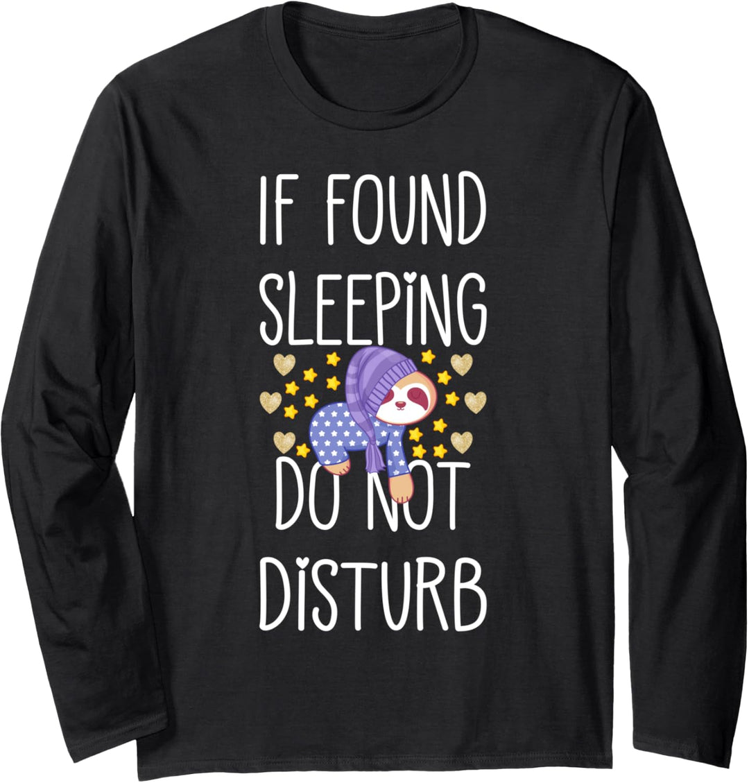 Kids Top Pajamas for Girls Hilarious Sleepy Sleeping Sloth Langarmshirt