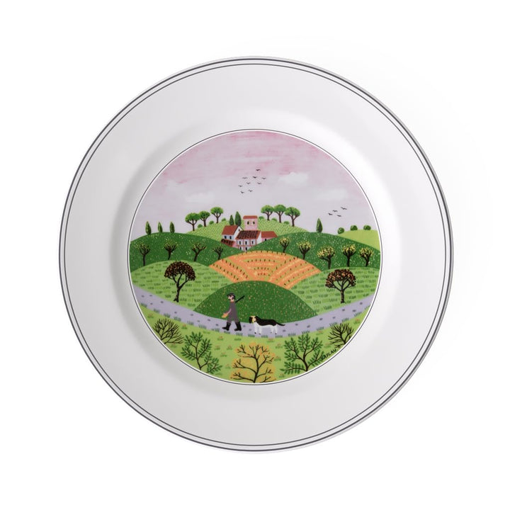 Villeroy und Boch Design Naif Speiseteller Jäger, Premium Porzellan Speiseteller 27 cm Jaeger, Speis