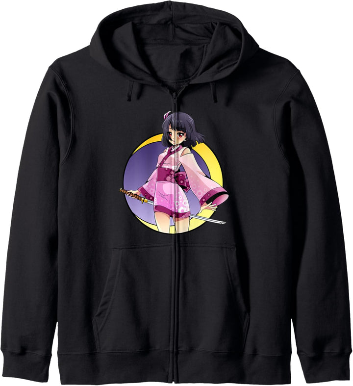 Samurai Mädchen Japanisches Anime Kawaii Geschenk Kapuzenjacke