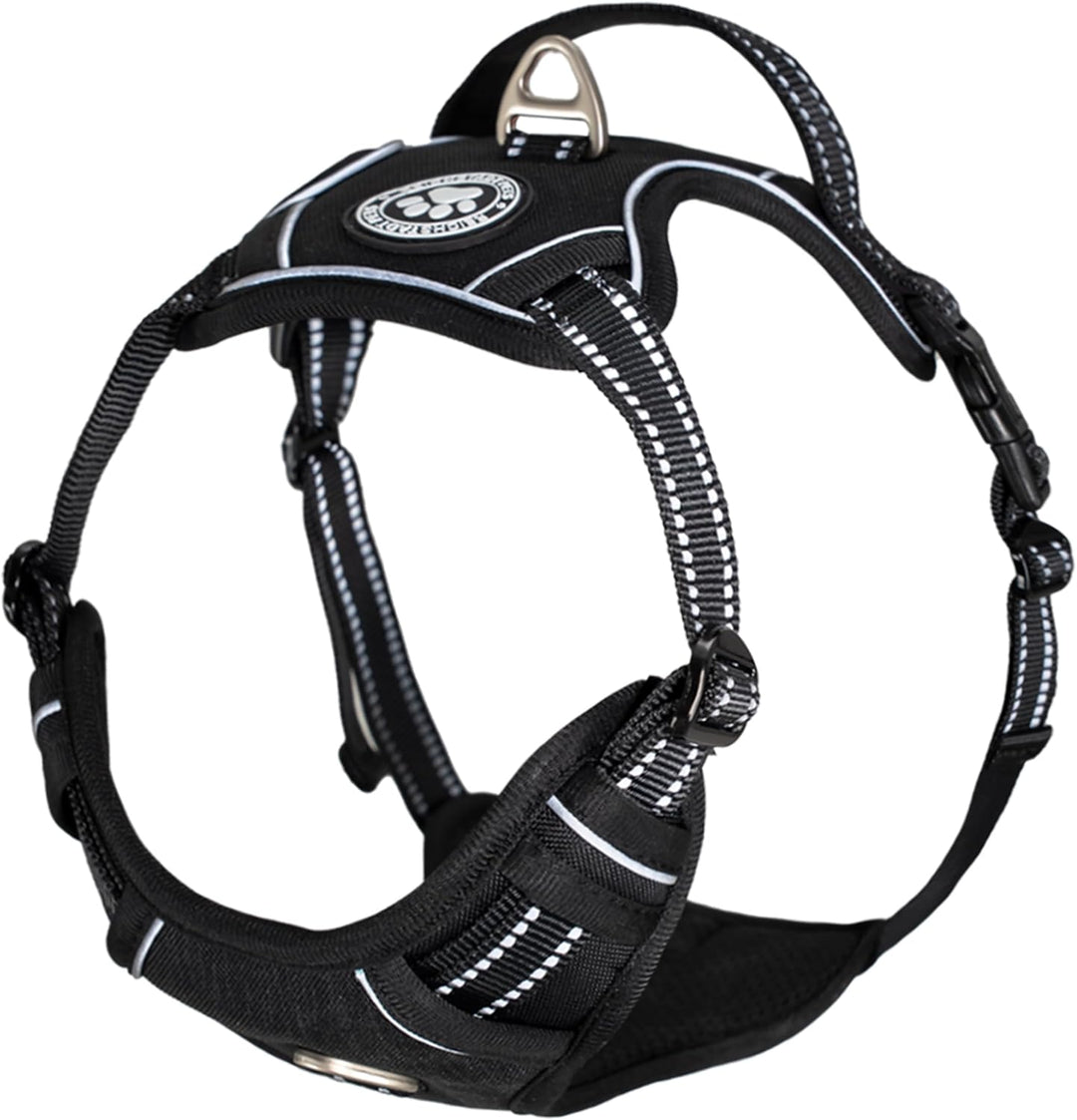 Reichstadt Pets Hundegeschirr Mini Hunde 25RSP083 Black XS | Verstellbares No-Pull Geschirr mit Grif