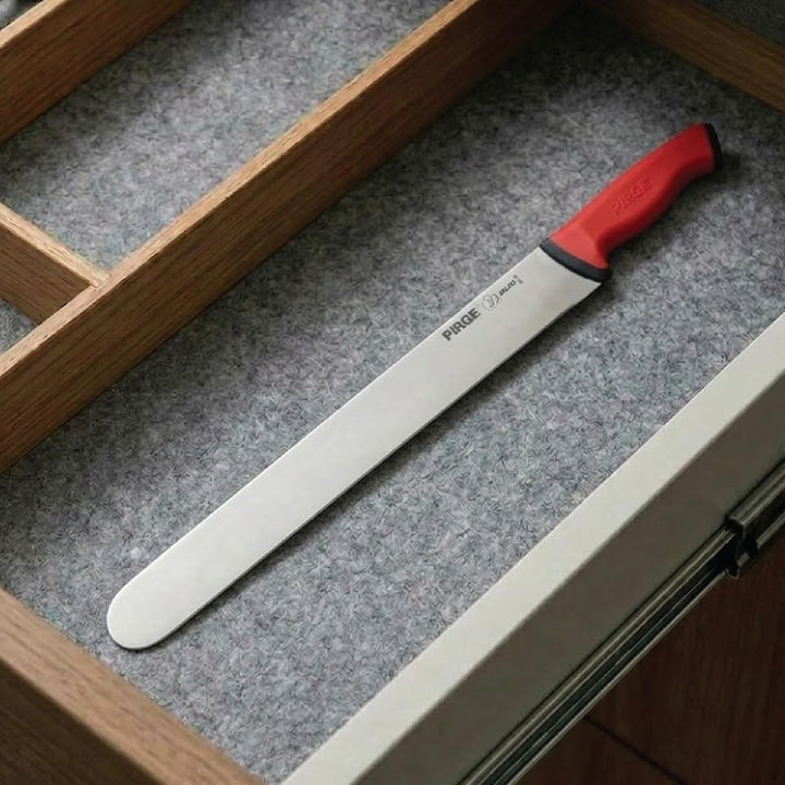 Pirge Duo Dönermesser 45 cm Rot - Aufschnittmesser - Schärfstes Döner Langmesser - Schneidemesser -