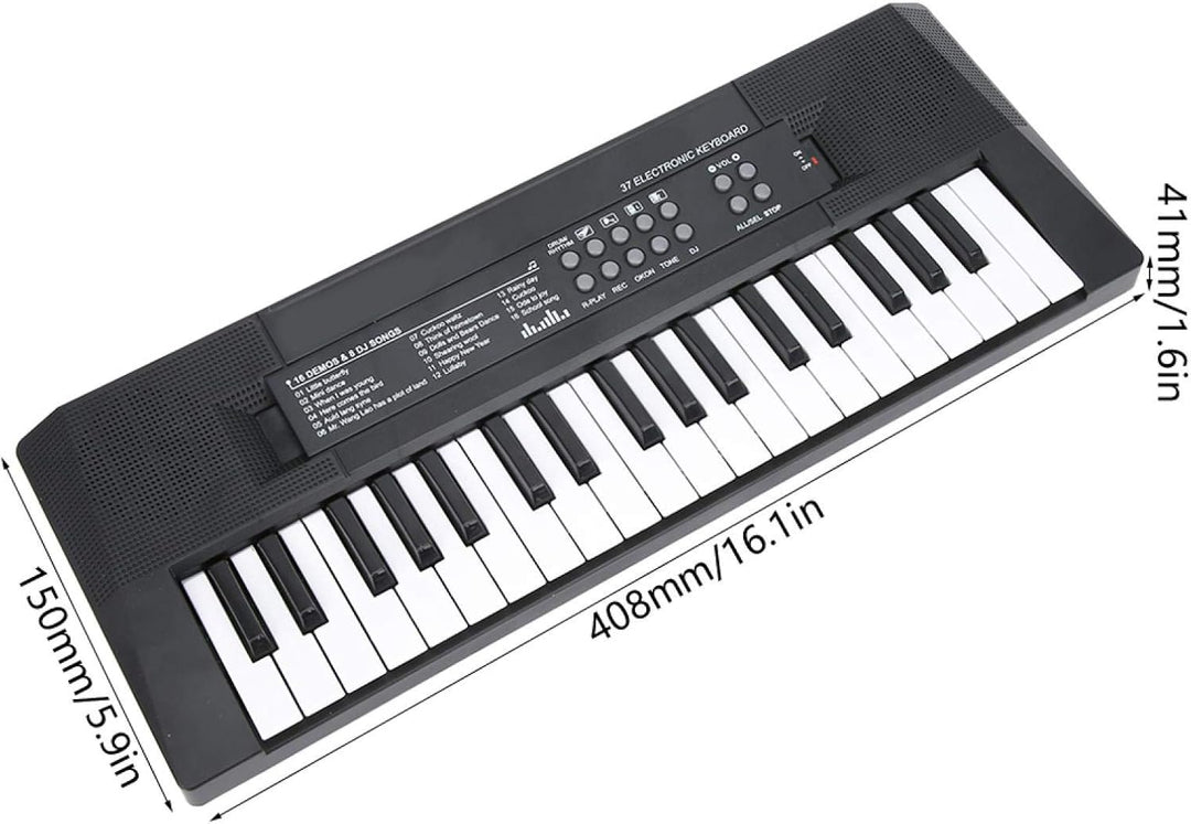 E-Piano, wiederaufladbare 37-Tasten-Klaviertastatur, Mikrofonaufnahmefunktion, Musikinstrumentenspie