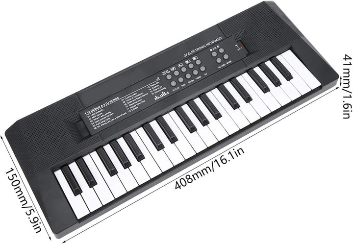 E-Piano, wiederaufladbare 37-Tasten-Klaviertastatur, Mikrofonaufnahmefunktion, Musikinstrumentenspie