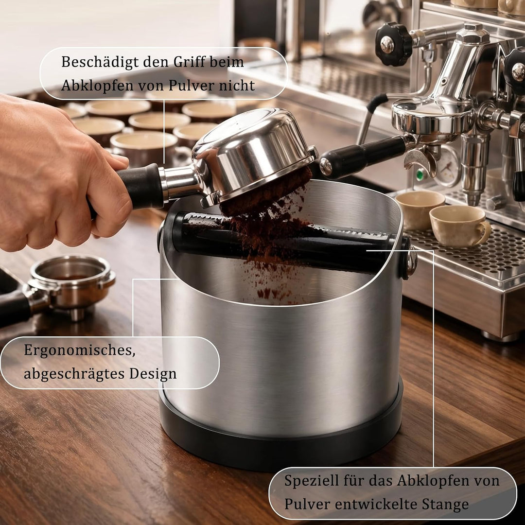 Abklopfbehälter für Siebträger, 700 ml Espresso Abklopfbehälter