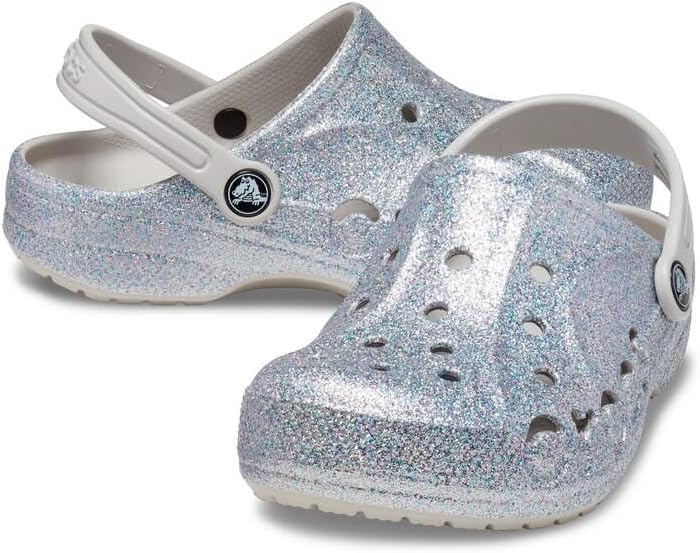 Crocs Unisex Kinder Baya Clog K 32/33 EU Glitter Silver, 32/33 EU Glitter Silver