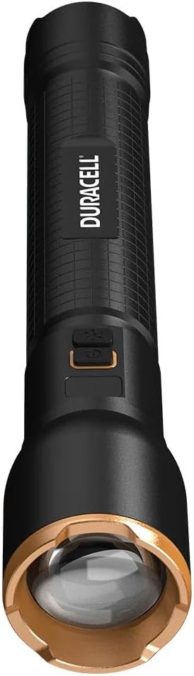 Duracell LED Taschenlampe DF6000R Pro – 6000 Lumen, fokussierbar, 230 m Leuchtweite, Outdoor &amp; Werks