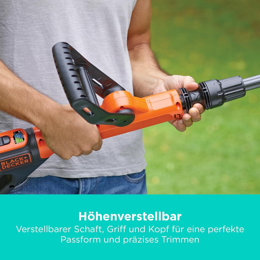 Black+Decker Akku-Rasentrimmer (Powercommand EasyFeed, 18V 4,0Ah, inkl. Akku und Ladegerät, 30 cm Sc