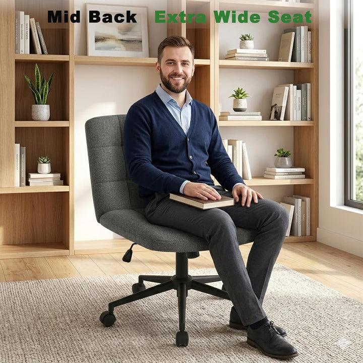 Hellove Bürostuhl Schreibtischstuhl mit breiter Sitzfläche, Ergonomischer Schneidersitz Stuhl ohne A