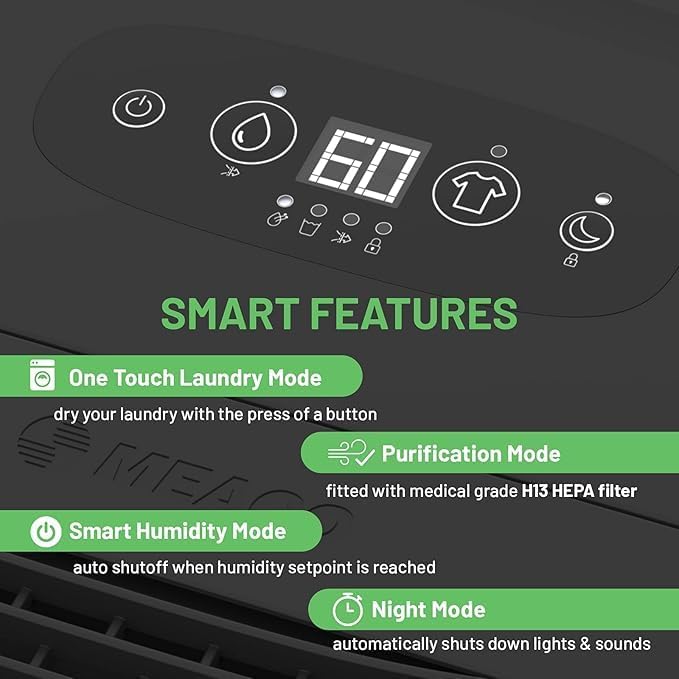 Meaco Ultra Quiet Entfeuchter - MeacoDry Arete® One 20L Zimmer Entfeuchter & Luftreiniger für Häuser