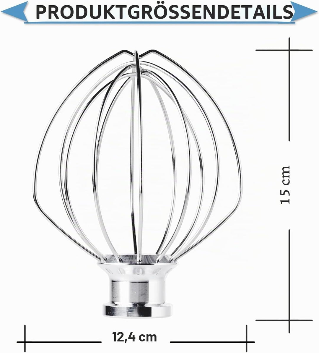 Schneebesen für KitchenAid 4,5 und 5 Quart Mittelgrosse Küchenmaschinen mit kippbarem Motorkopf, K45