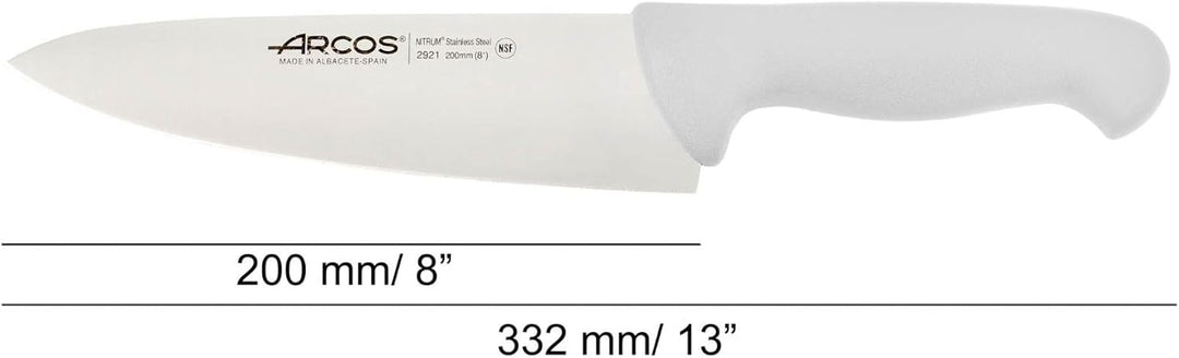 Arcos Chefmesser mit Nitrum Edelstahlklinge 20 cm - Professionelles Küchenmesser, Vielseitig Einsetz