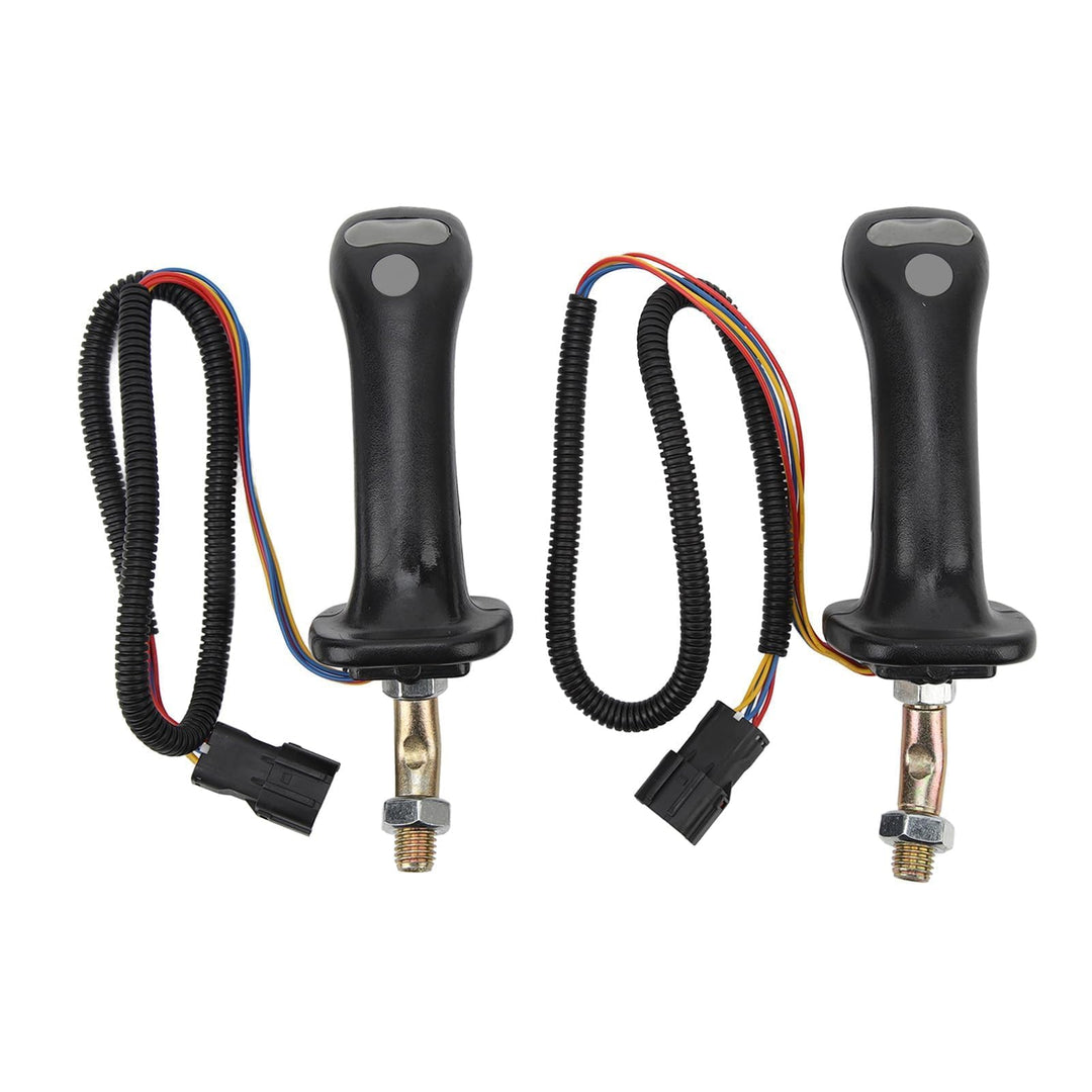3-Tasten-Bagger-Joystick-Griffe, 2 Stück, Schwarz, 6-polig, ABS-Aluminiumlegierung, Verschleissfest,