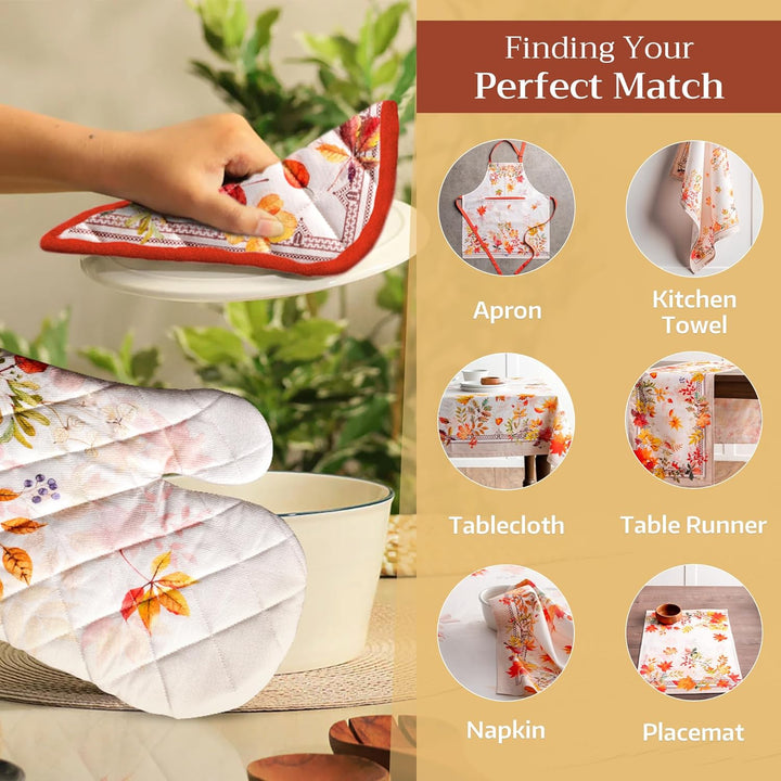 Maison d' Hermine Topflappen 100% Baumwolle hitzebeständig Set mit 2 Topflappen (20cm x 20cm) Hot Pa