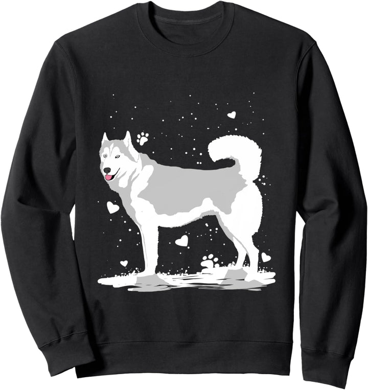 Siberian Husky Hund im Schnee Sweatshirt