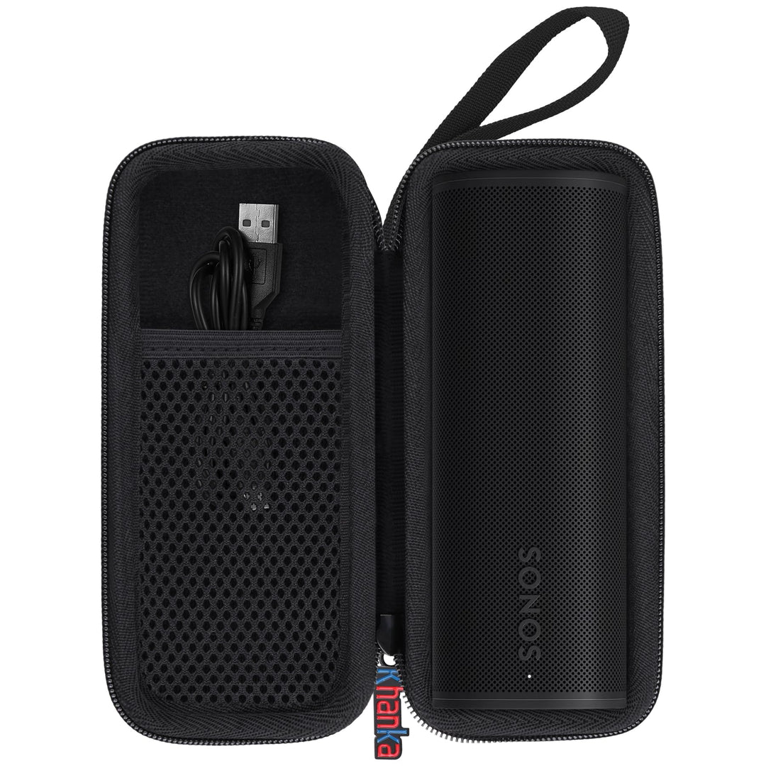 Khanka Hart Tasche für Sonos Roam 2/Roam/Roam SL WLAN WiFi Bluetooth Speaker Lautsprecher, Nut Tasch