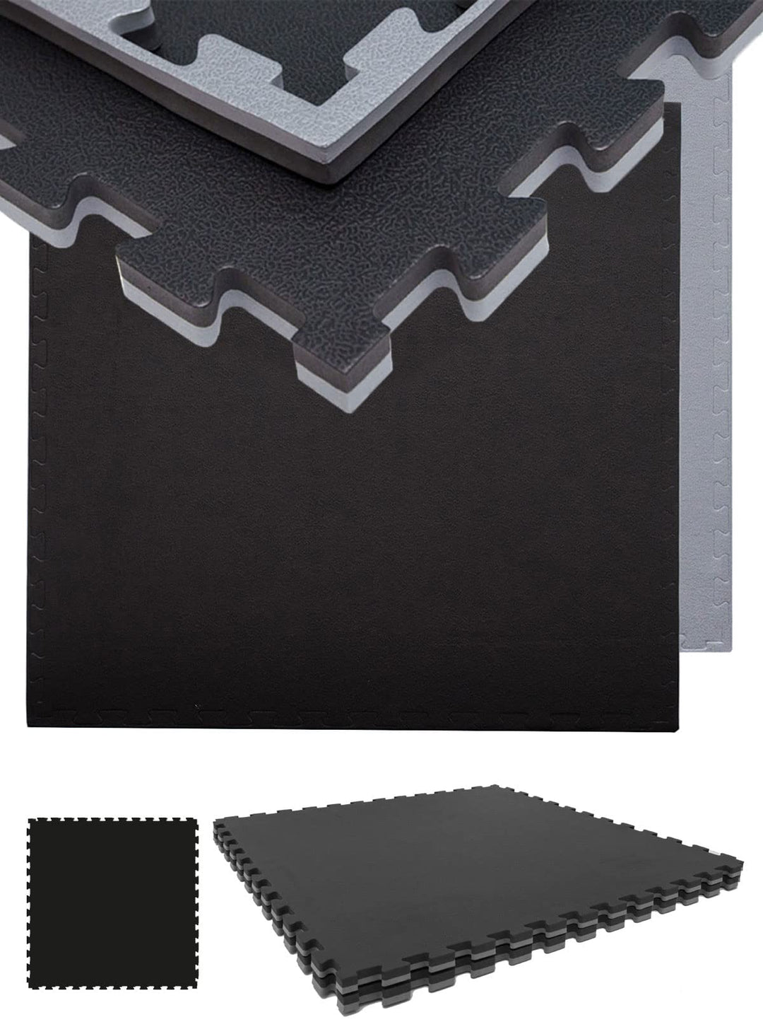 EYEPOWER Profi Fitnessmatte Dicke 2cm versch. Sets - 90x90 Trainingsmatte mit Rand- Bodenschutzmatte