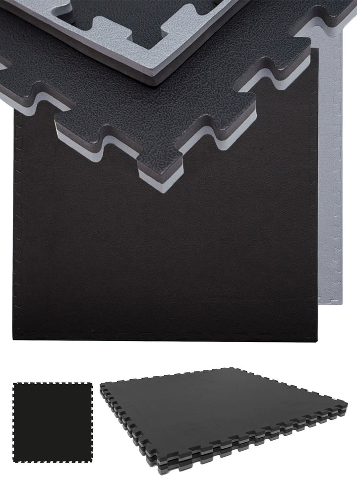 EYEPOWER Profi Fitnessmatte Dicke 2cm versch. Sets - 90x90 Trainingsmatte mit Rand- Bodenschutzmatte