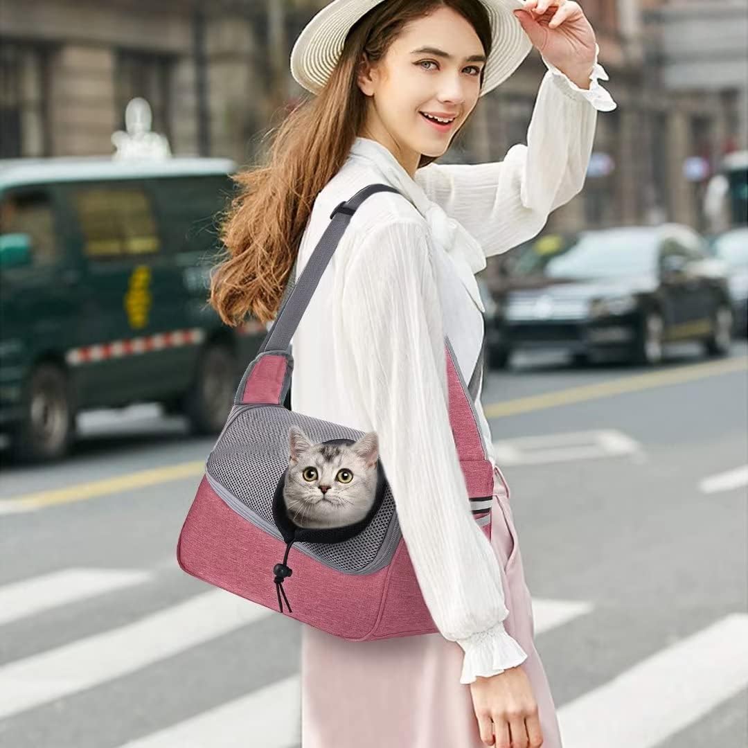 PETCUTE Hundetragetasche,Verstellbare Hundetasche Tragetuch mit Halsband Haken und Taschen,Atmungsak