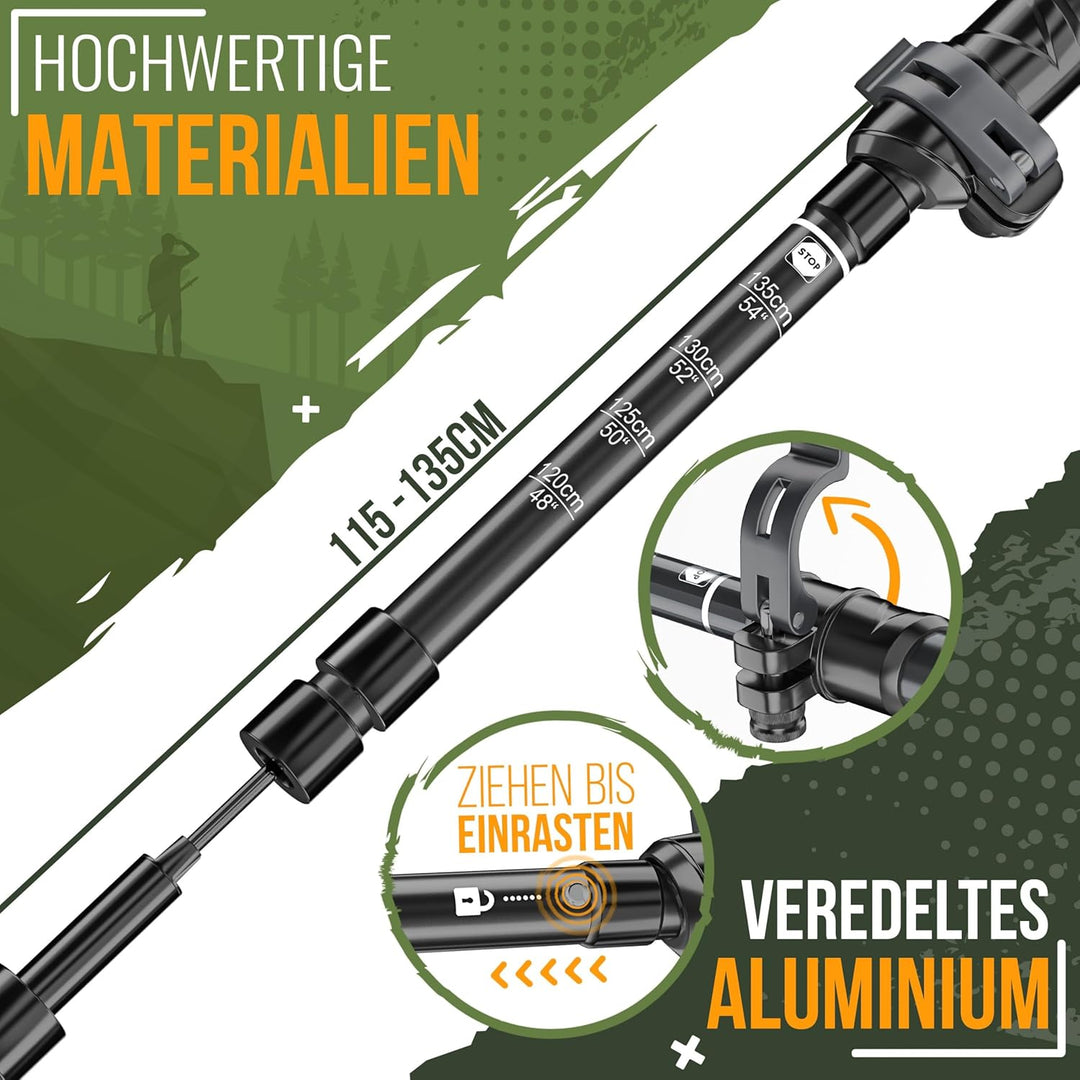 KESSER® Wanderstöcke Aluminium oder Carbon mit Korkgriff | Nordic Walking Stöcke für Damen & Herren