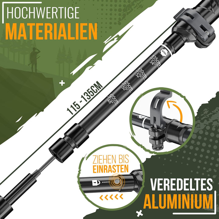 KESSER® Wanderstöcke Aluminium oder Carbon mit Korkgriff | Nordic Walking Stöcke für Damen & Herren