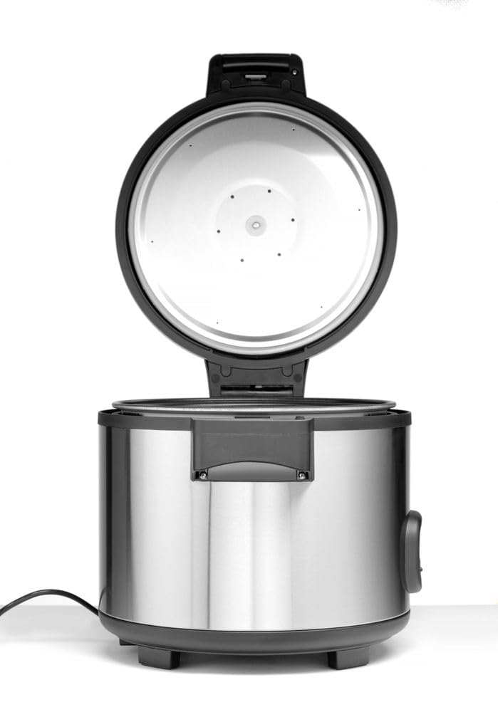 HENDI Reiskocher, Reishunger, Warmhaltefunktion, 30 Tassen Trockenreis, Inhalt 5,4L, Inklusive Messb