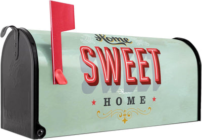 banjado® Amerikanischer Briefkasten - US Mailbox/Letterbox mit Motiv Home Sweet Home 51x22x17cm - Po