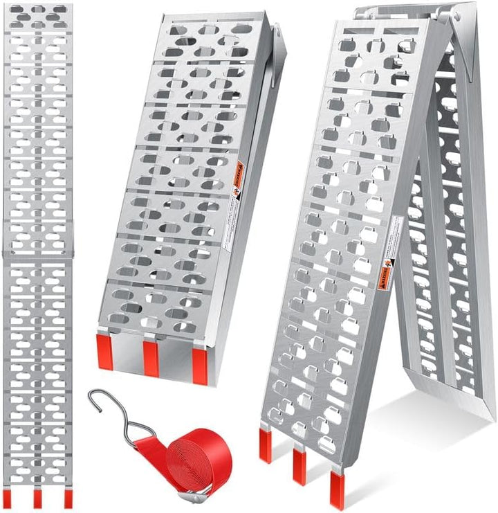 Masko® Auffahrrampe 340kg Faltbare ALU Verladerampe Max 680kg* Pro Paar Verladeschiene Antirutsch Kl