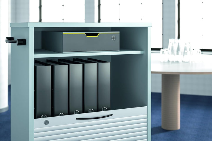 Durable Schubladenbox abschliessbar (Varicolor 1 Safe) 1 Fach, anthrazit/gelb, 760127, 1 Fach