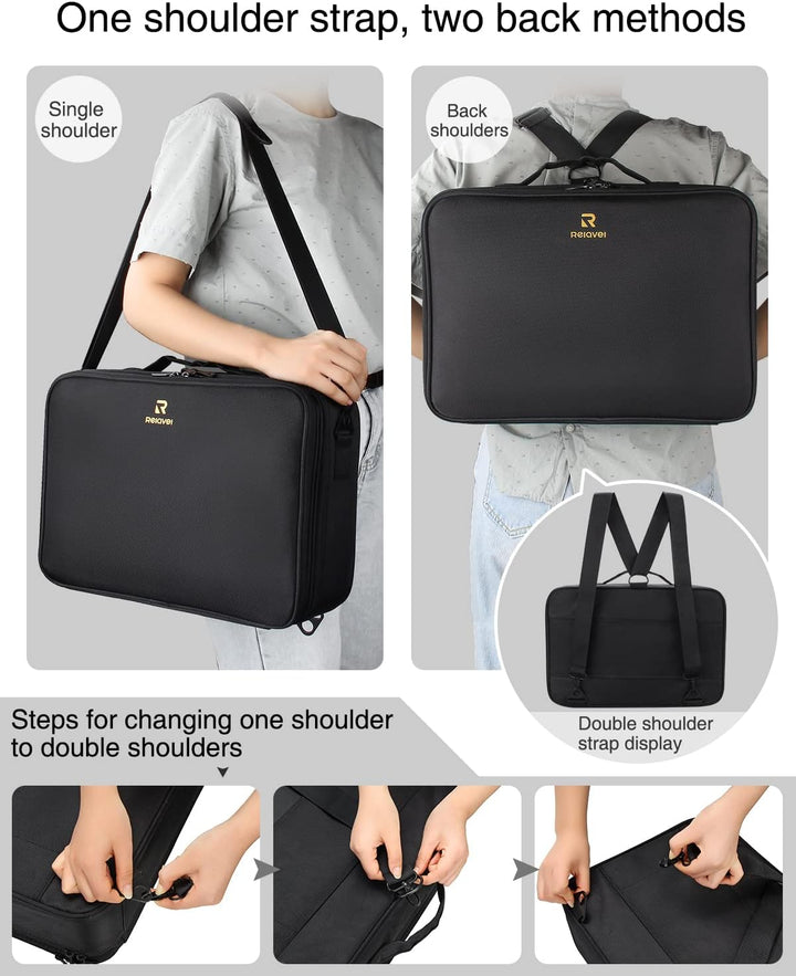 Relavel Kosmetiktasche Grosse Make up Tasche Reise Makeup Tasche Professionelle Makeup Organizer Tas
