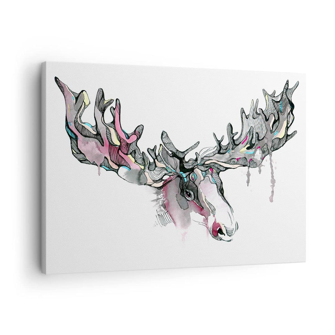 Bilder auf Leinwand Moose Bunt Kopf Abbildung Leinwandbild 70x50cm Wandbilder Dekoration Wohnzimmer