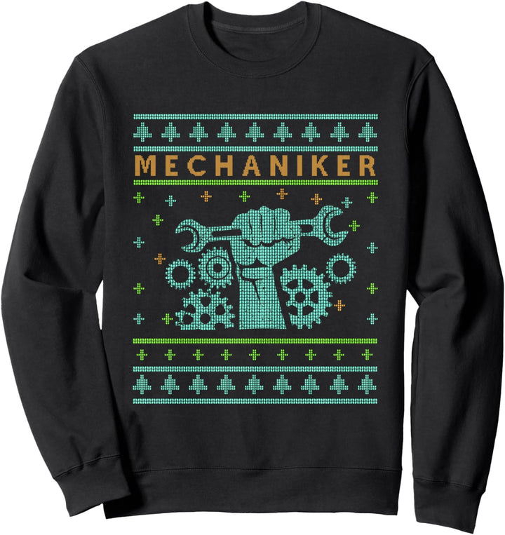 Ugly Mechaniker Werkstatt Weihnachtsmann Christmas Geschenk Sweatshirt