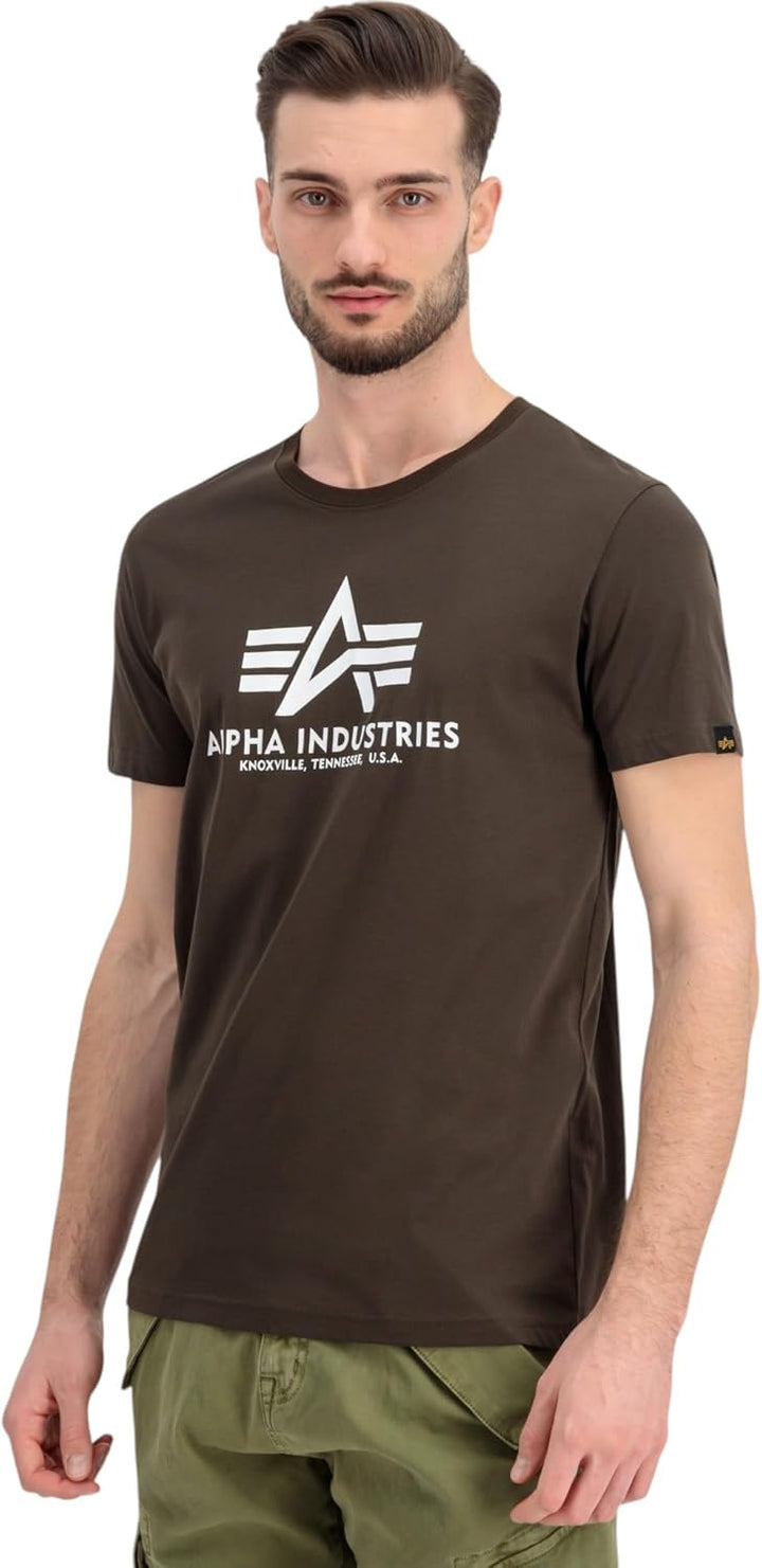 ALPHA INDUSTRIES Herren Basic T-shirt S Black Olive, S Black Olive