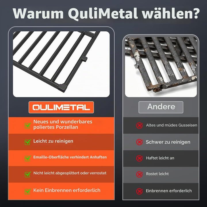 QuliMetal 7637 Grillroste für Weber Spirit E210, E220, S210, S215 mit Frontbedienung, Ersatzteile fü