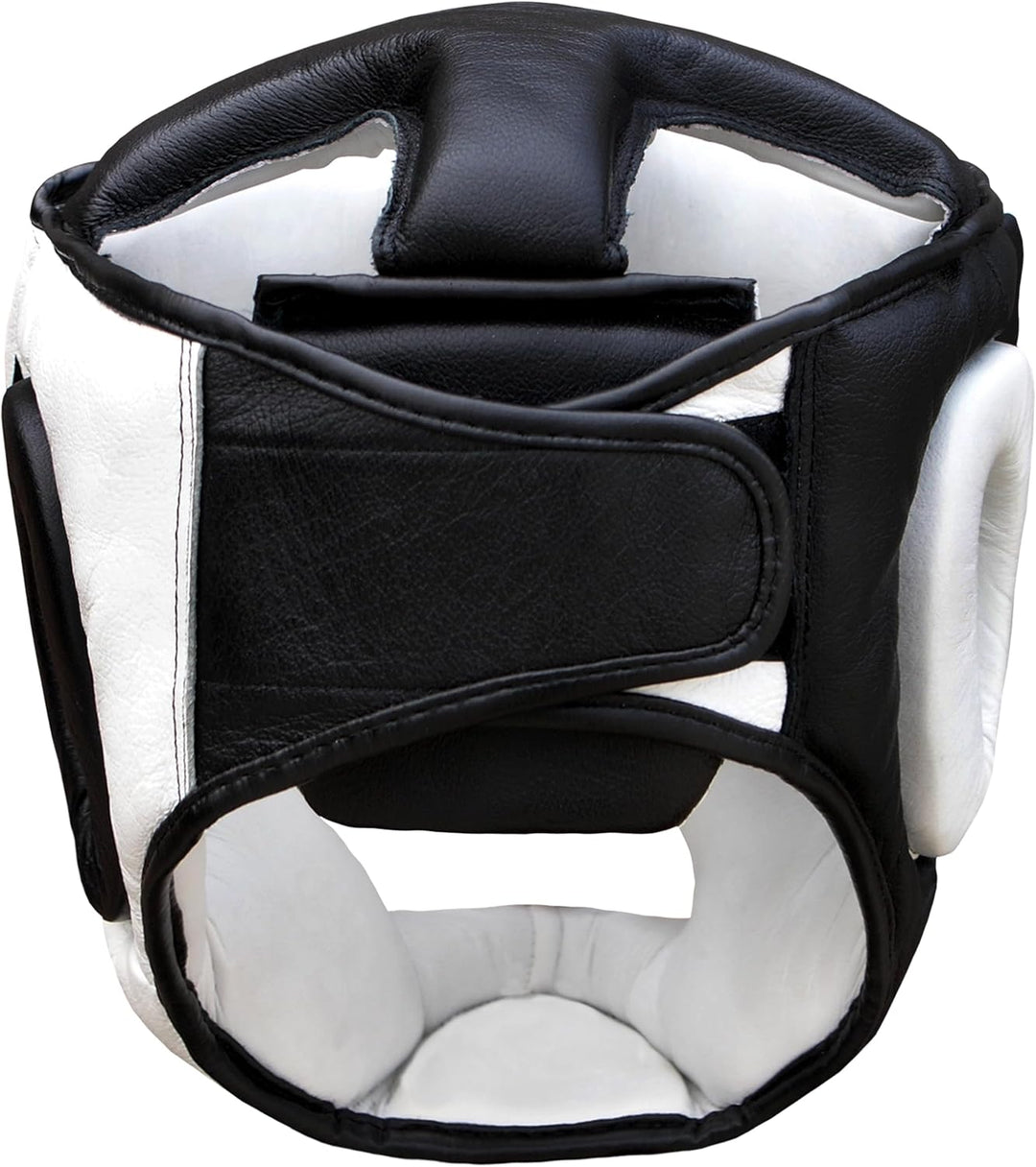 Farabi Boxing Headguard Safety Helmet MMA Training Pro Full Face, Cheek Protection Genuine Leather H