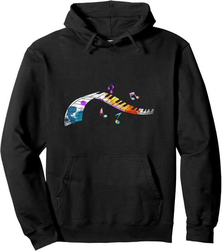 Musik Noten Piano Geschenk Farbenfrohes Klavier Pullover Hoodie