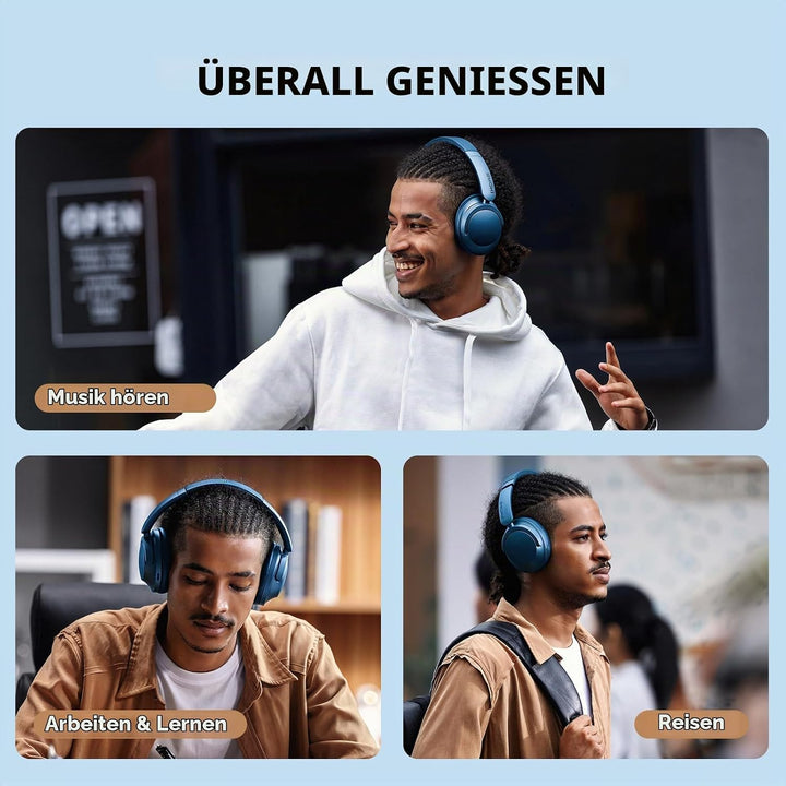 1MORE SonoFlow Noise Cancelling Kopfhörer, Bluetooth Kopfhörer mit Aktiver Geräuschunterdrückung, 70